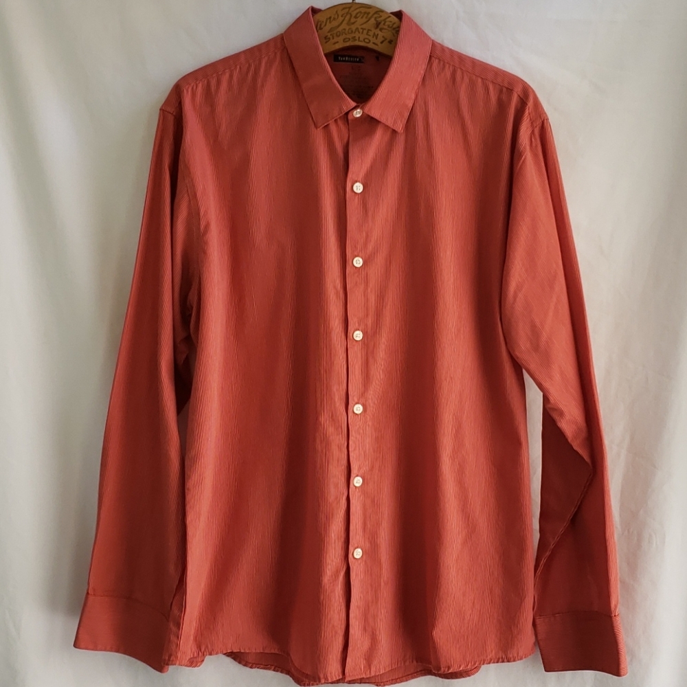 Van Heusen Red Pin Striped Button Down
